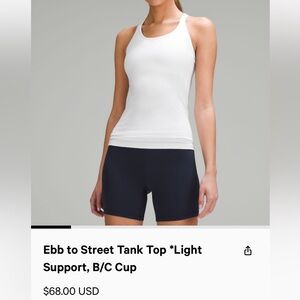 LULULEMON ebb to the street tank top
